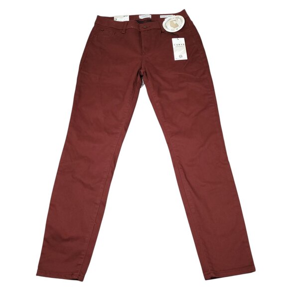 Curve Appeal Twill Minimalist Jegging Pants Stretch Dark Brown Women's Size 4 27 - Picture 1 of 8